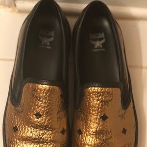 Gold Mcm Loafers authentic drip!!!